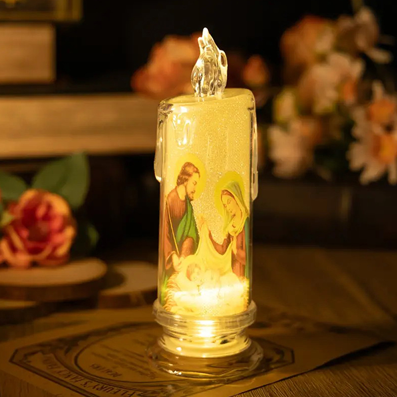 Silk Candle - Jezus Maagd Christus LED Kaarslamp Romantisch