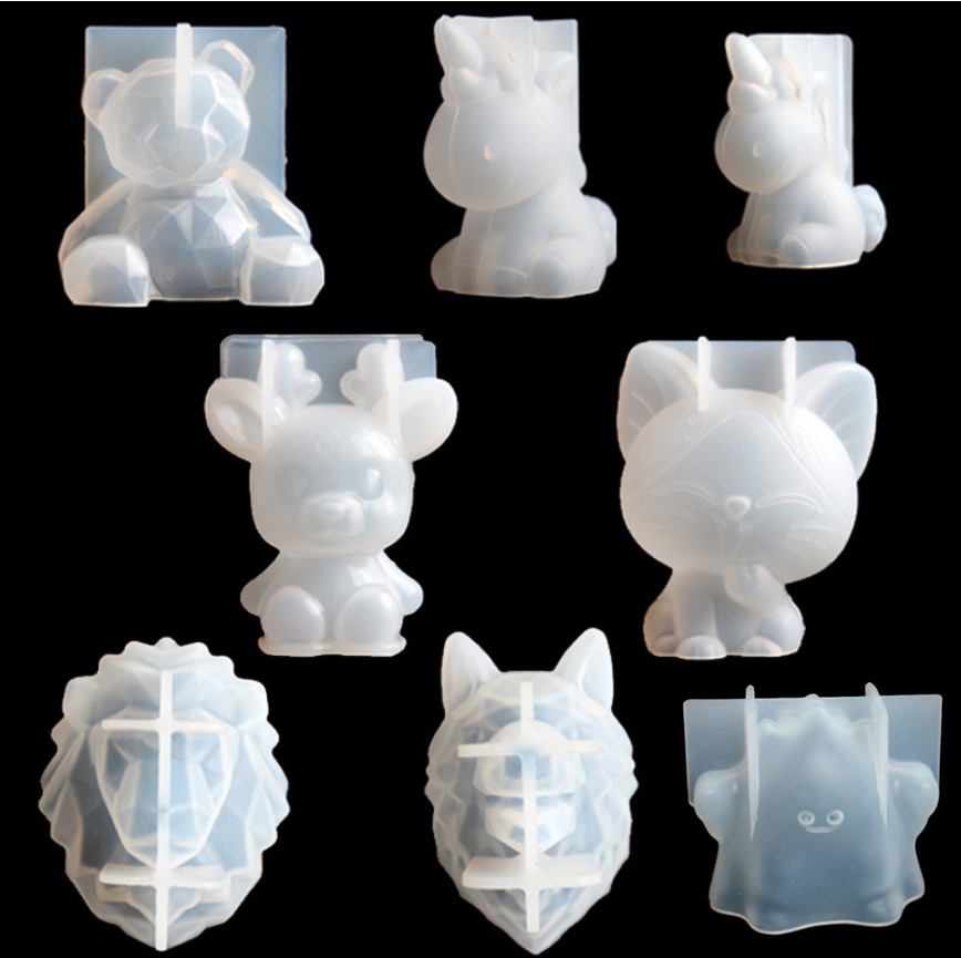 Candle Molds - Transparante Eenhoorn Siliconen Epoxyhars Mallen Geometrie