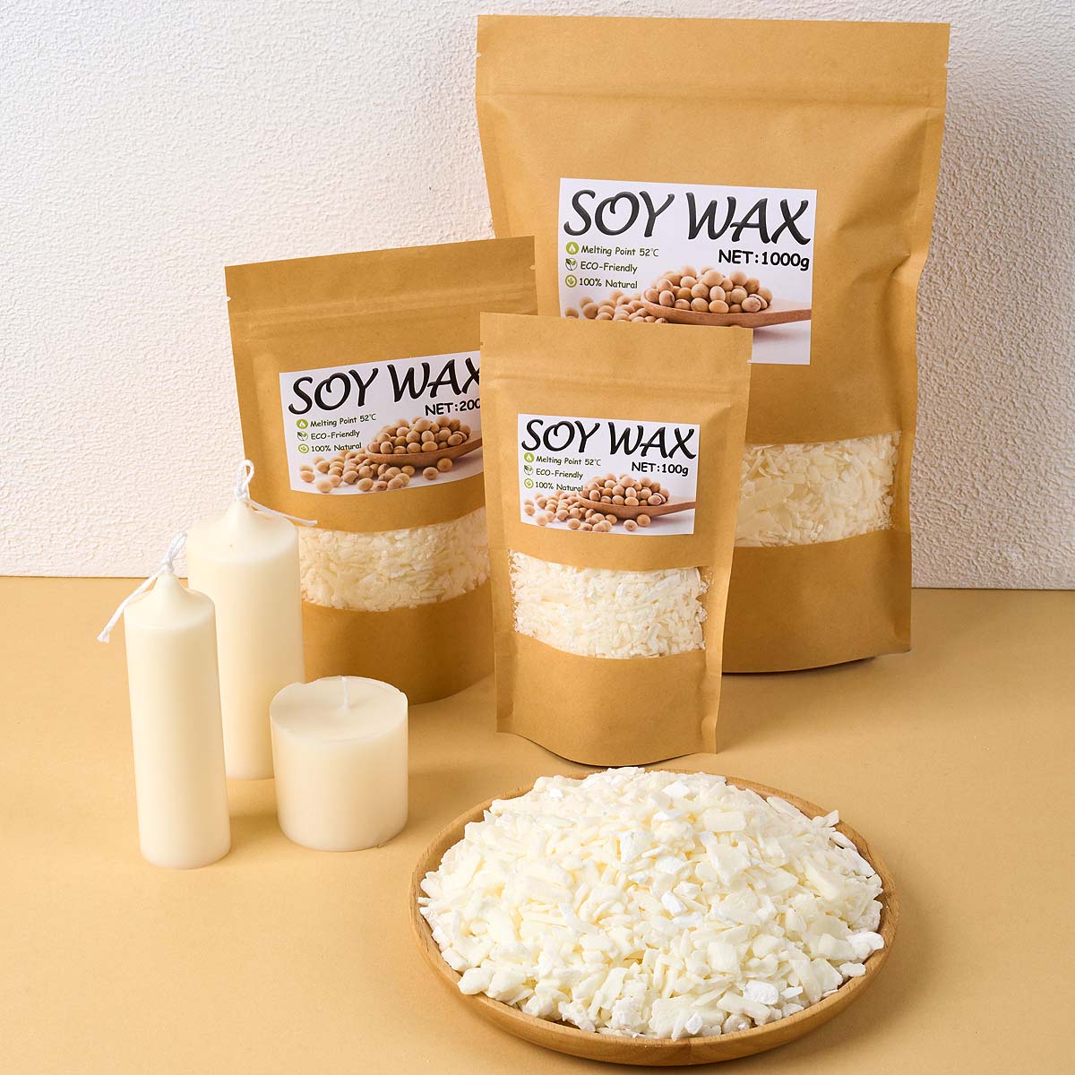 Candle Making Kit - 1 pond zuiver witte sojawas voor