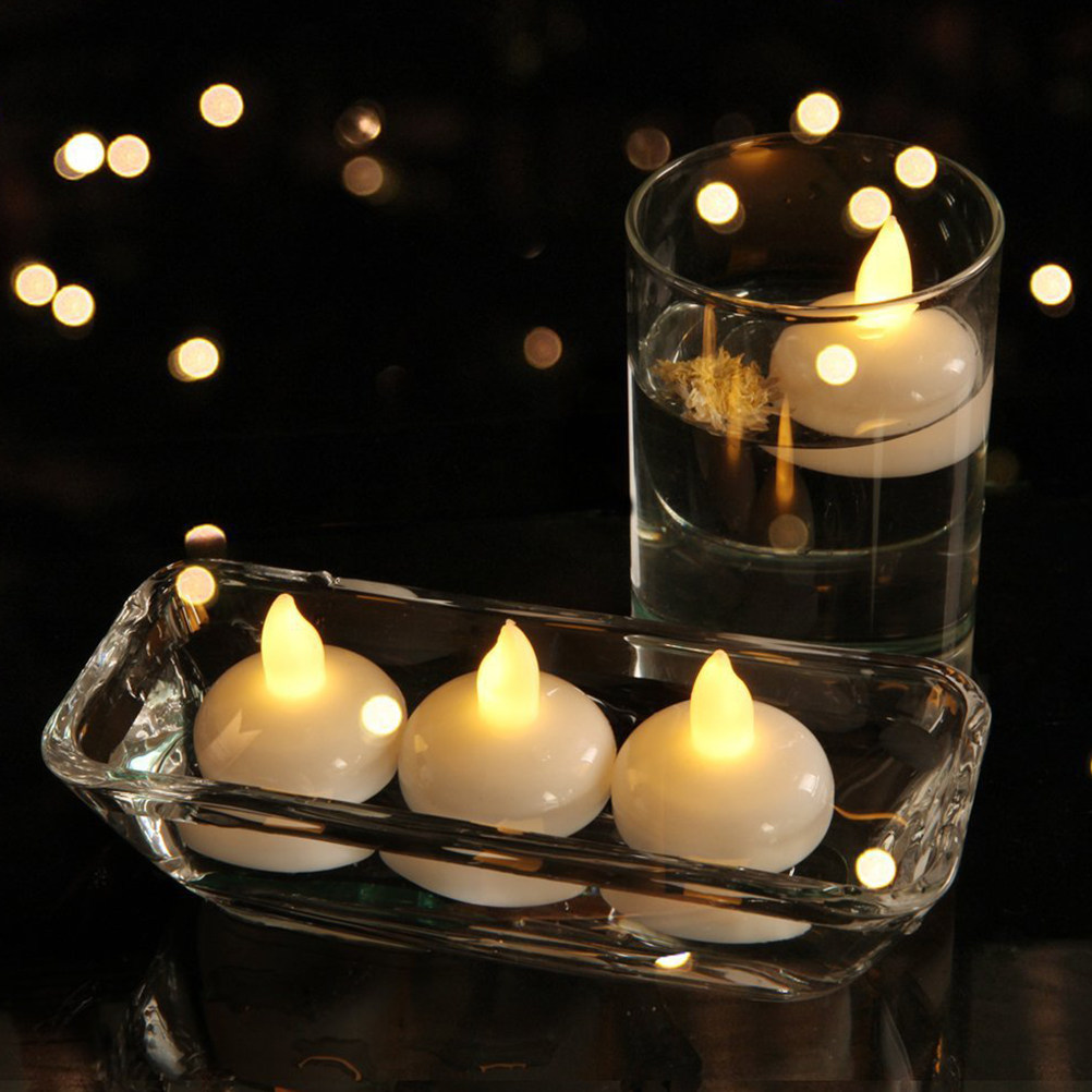 Paraffin Wax - 12 stuks waterdichte drijvende LED-lampjes, vlamloos,