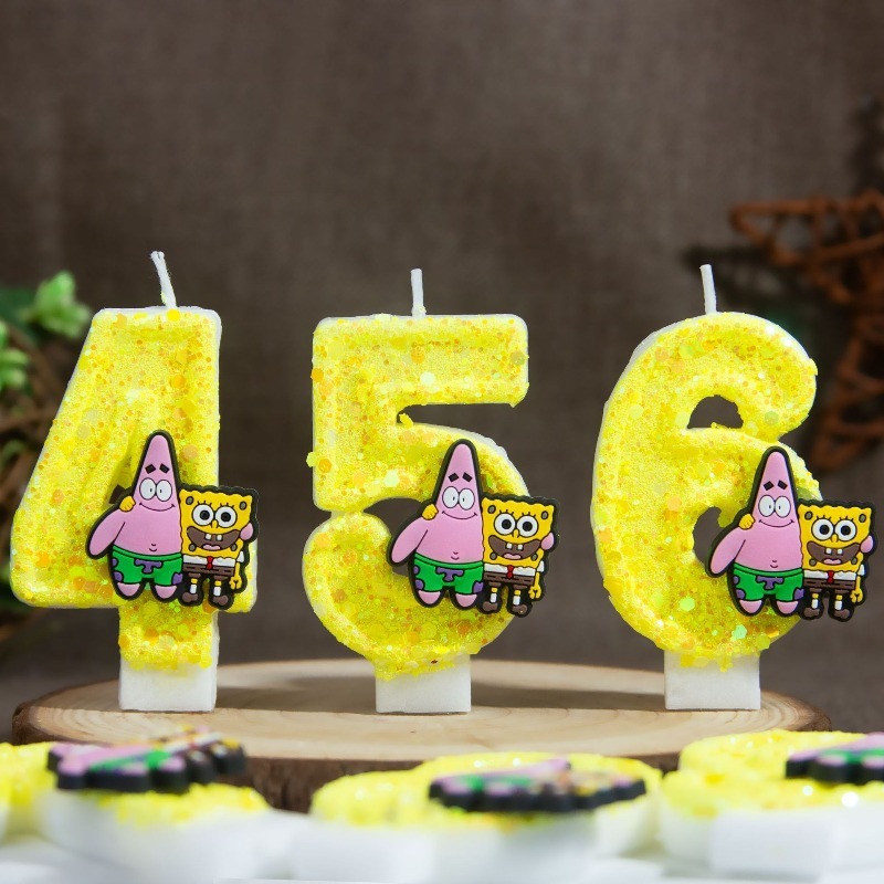 Silk Candle - SpongeBob SquarePants Digitale Nummerkaarsen voor Verjaardag
