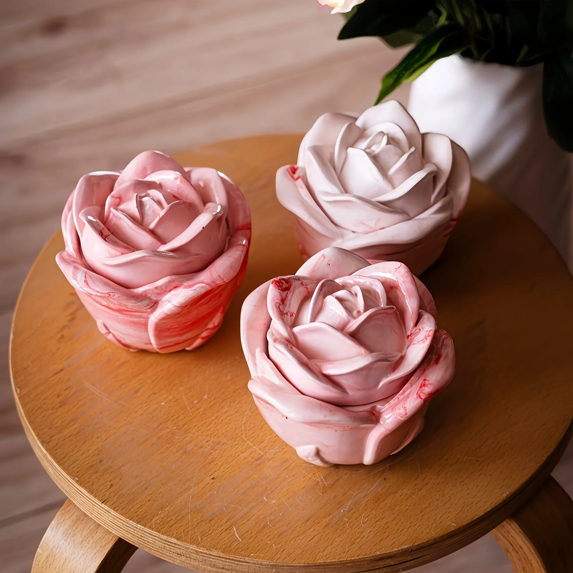Candle Molds - 2-delige set roosvormige siliconen mallen met