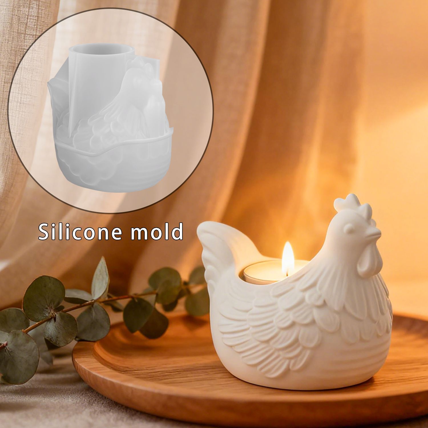 Candle Molds - DIY 3D kleine kip kaarshouder epoxyhars