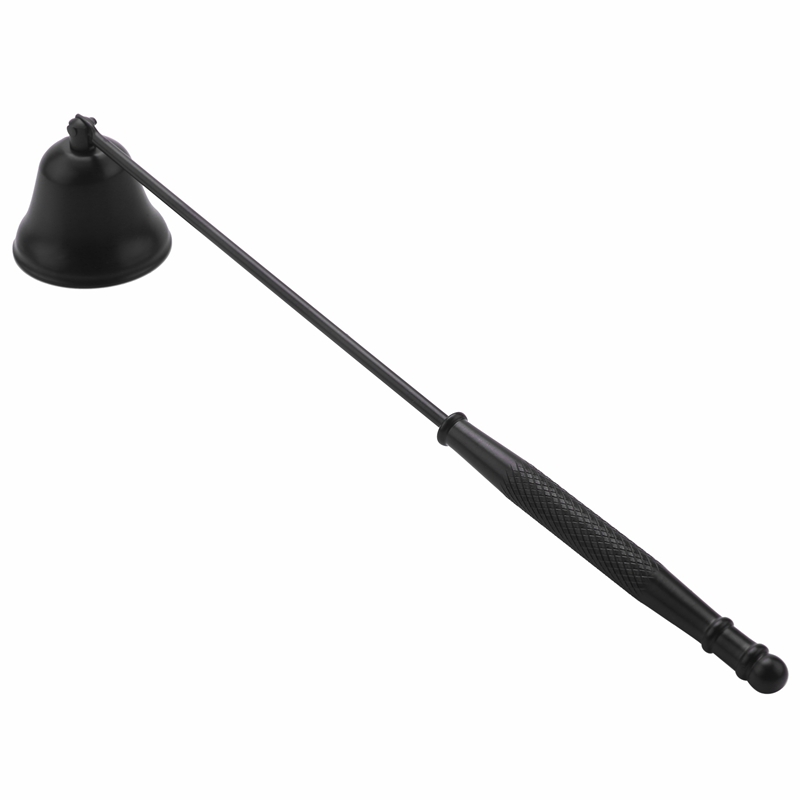 Candle Wick - Zwarte roestvrijstalen kaarsenblusser, lontknipper en -schaar,