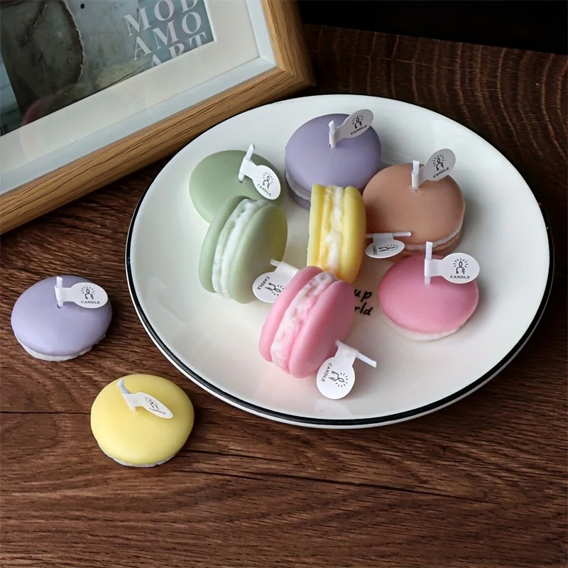 Soy Wax - 1/5pcs Realistische Macaron-vormige Kaarsen Geurende Sojawas
