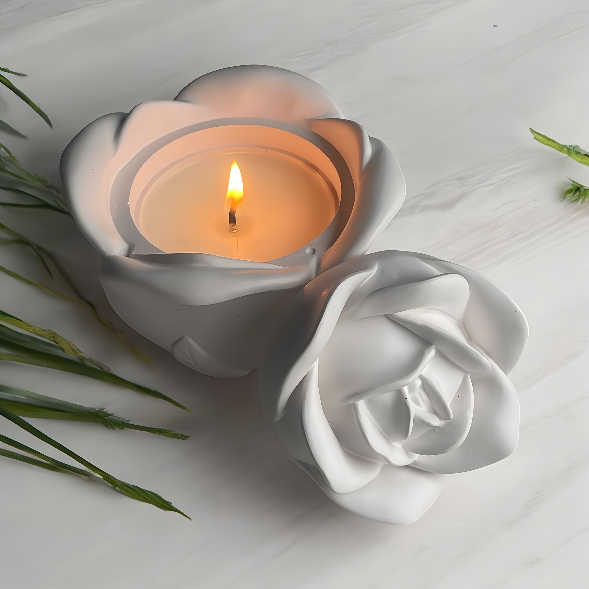 2-delige set roosvormige silic - Candle Molds recensie en prijs