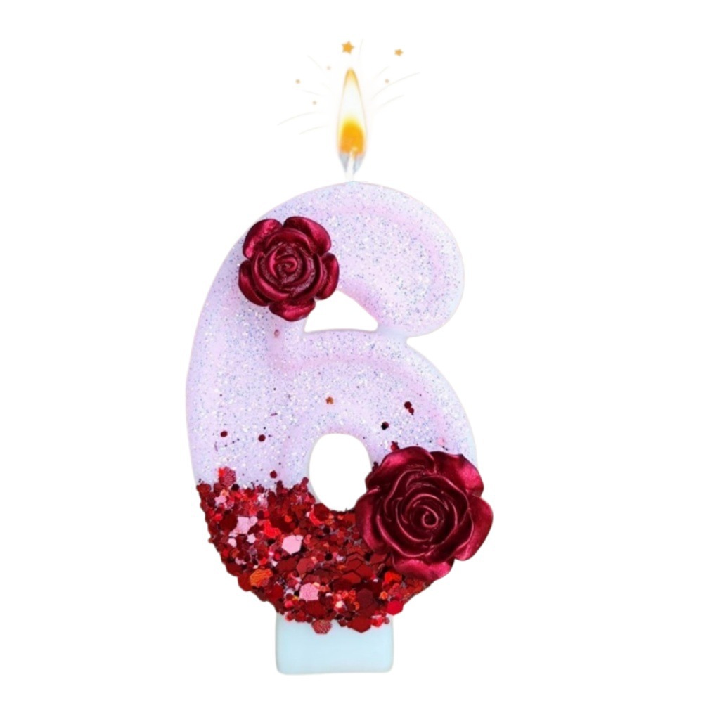 Nummer Roze Glitter Rode Roos  - Paraffin Wax recensie en prijs