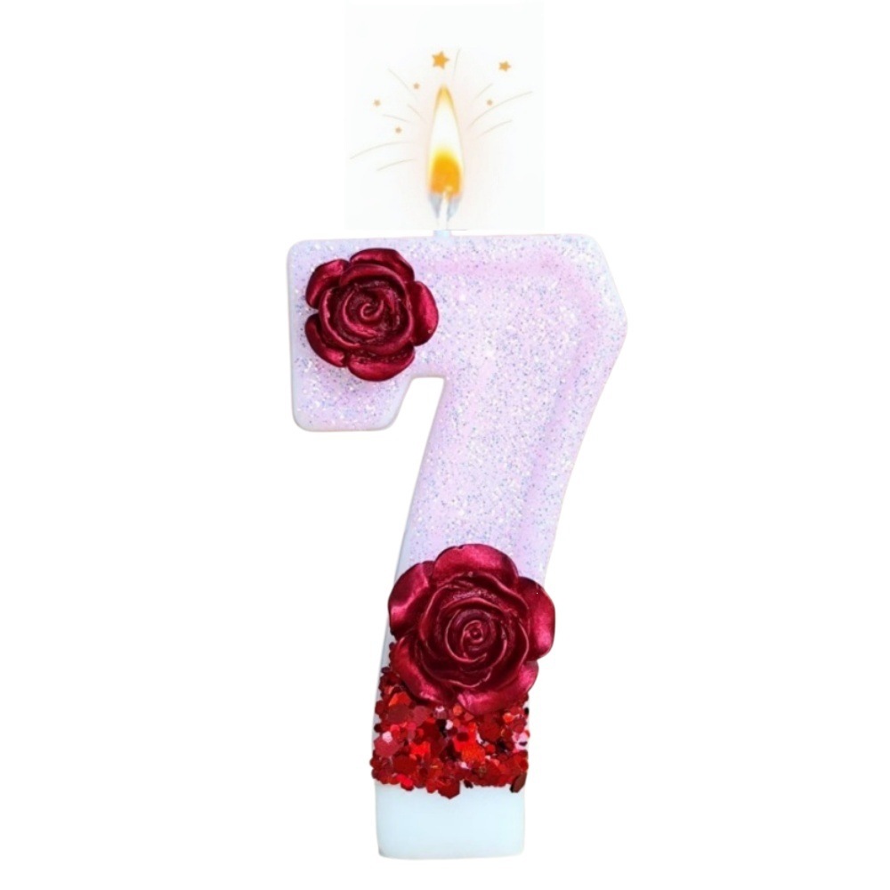 Nummer Roze Glitter Rode Roos  - Paraffin Wax recensie en prijs