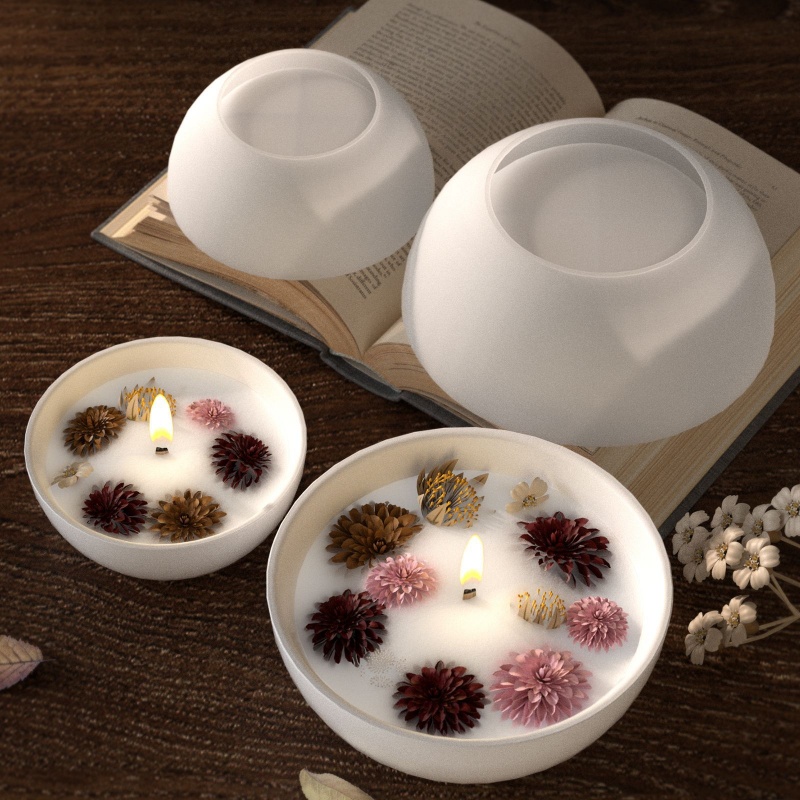 Ronde Kaars Kom Beton Silicone - Candle Containers recensie en prijs